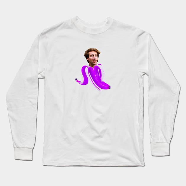 Nicholas cage banana Long Sleeve T-Shirt by YaiVargas